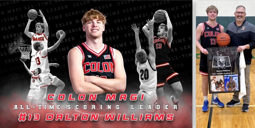 Colon boys fall to Hackett, Williams set scoring record